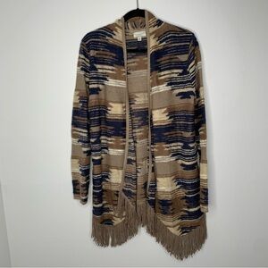 Lucky Brand boho Aztec fringe cardigan